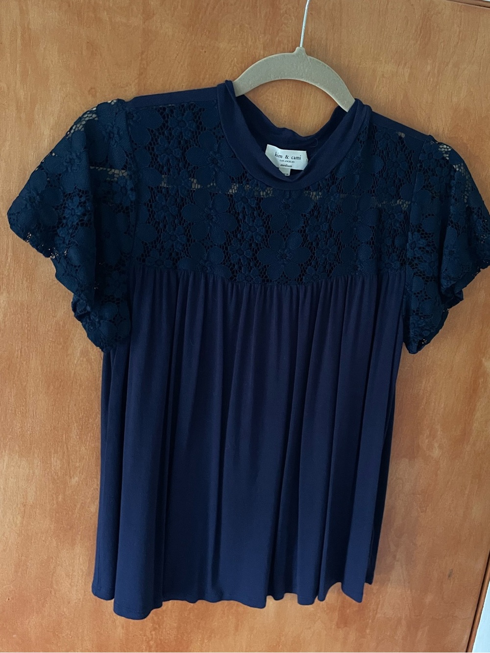 Navy Lace top
